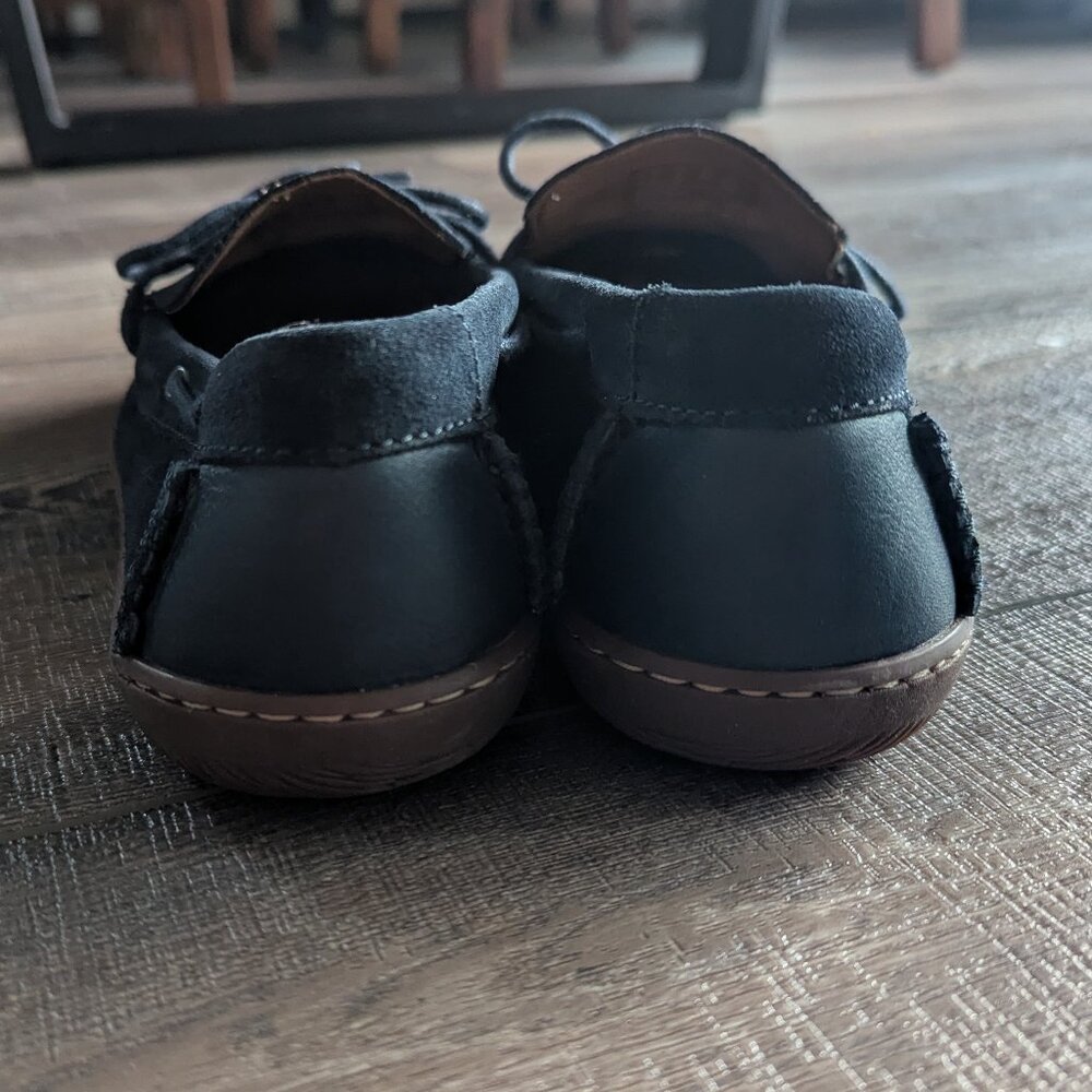 Clarks Mens Saltash Edge Suede Leather Navy Bleu Marine Moccasin Boat Shoes 8 - Picture 4 of 10